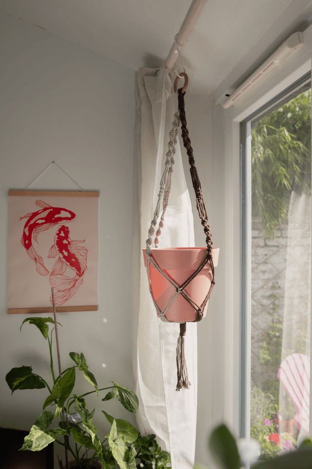 Plant Hugger 🤎 Suspension en macramé beige & marron